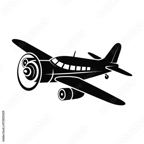 Classic airplane silhouette vector art for aviation enthusiasts
