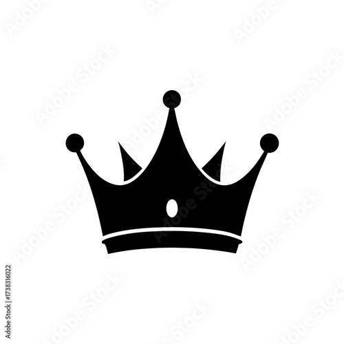 Illustration of a stylized black crown on transparent background silhouette