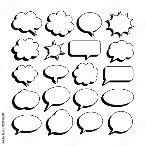 Collection of comic speech bubbles.