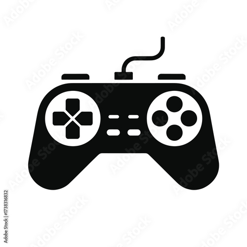 Simple silhouette of a classic video game controller icon