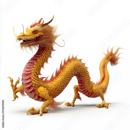 Golden Chinese Dragon Illustration