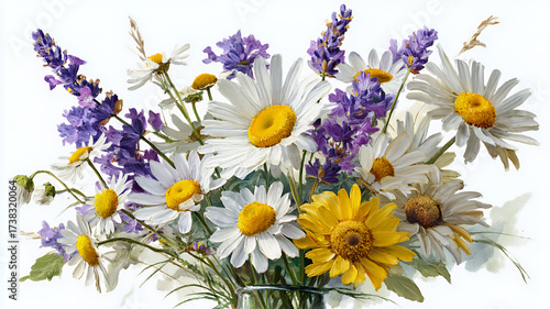 Wildflower Bouquet on White