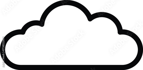 Simple outline cloud vector graphic scalable illustration for weather and data storage