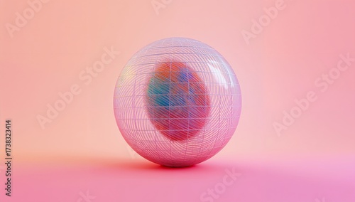 glass sphere, 3d abstract, digital design, futuristic orb, transparent ball, glowing sphere, minimal 3d art, abstract sculpture, modern 3d render, pastel colors, abstract shape, 