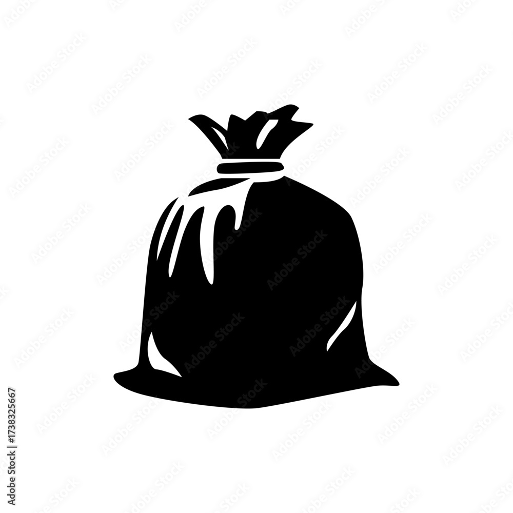 Fototapeta premium Garbage bag icon art illustration symbol design vector