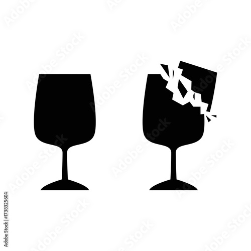 Broken glass icon symbol design vector