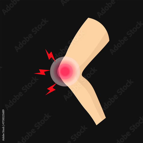 Knee joint pain inflammation art symbol illustration design vector