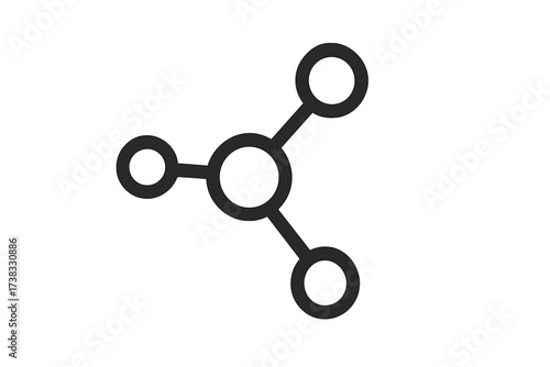 Network icon. Connection, communication, technology concept. Vector graphic of hub and spoke model for business, social media, data sharing, globalization, and community.
