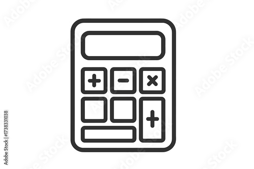 Minimalist Calculator Icon Vector Illustration with Transparent Background, Calculator Buttons and Display, Simple Mathematical Device, Digital Calculation Tool Vector