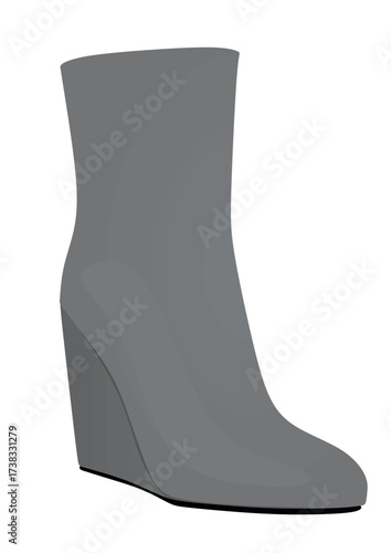 Grey women boots. vector illustration	