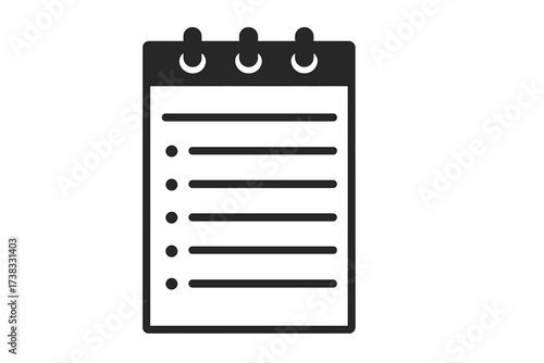 Checklist icon on notepad. To do list vector illustration. Concept of task management, planning, survey, exam, schedule. Document report sign. Agenda symbol for business.