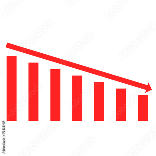 Stock chart with falling trend