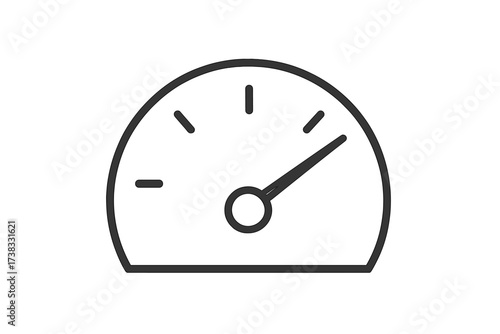 Speedometer icon vector outline illustration with transparent background, automotive gauge symbol, car meter design, vehicle dashboard dial, speed measurement concept