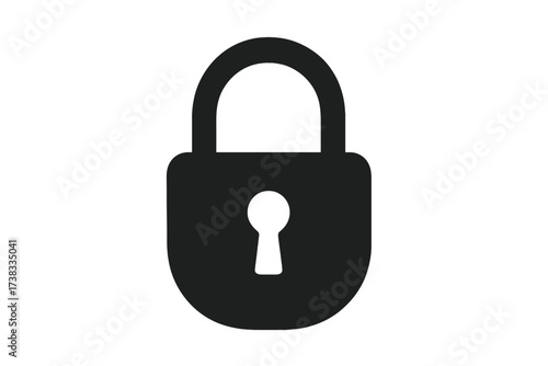 Padlock flat icon vector for security and safety concepts. Lock symbol for privacy, protection, and password. Closed sign for secure data, confidentiality and cybersecurity.