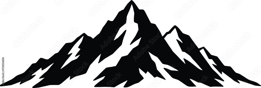 Obraz premium Rugged mountain range vector illustration scalable graphic for outdoor adventures and nature designs