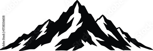 Rugged mountain range vector illustration scalable graphic for outdoor adventures and nature designs