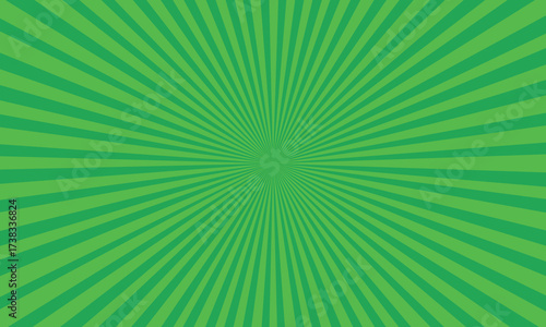 Green radial burst pattern with converging lines emanating from the center