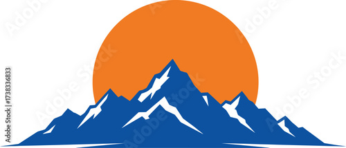 Majestic mountain range illustration sunrise sunset sunset vector graphic scalable eps