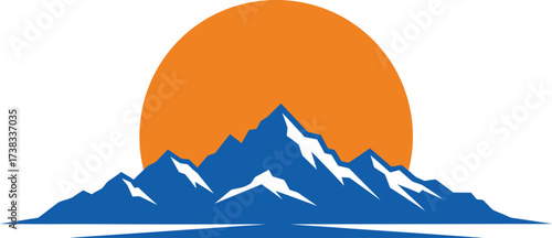 Majestic mountain range sunrise vector illustration scalable eps icon