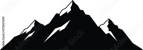 Mountain range silhouette vector illustration scalable eps graphic for outdoor adventure themes