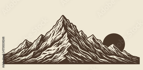 Majestic mountain range vector illustration scalable eps graphic art