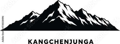 Majestic kangchenjunga mountain range vector illustration scalable eps graphic icon