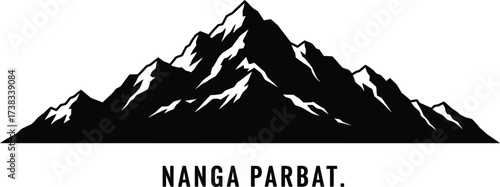 Majestic nanga parbat mountain range vector illustration scalable graphic design eps format