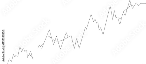 Line Art Abstract Financial Market Stock Chart Graph Illustration