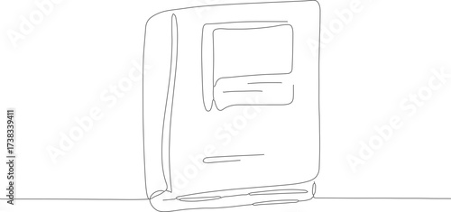 Simple Continuous Line Drawing of a Hardcover Book Illustration Graphic
