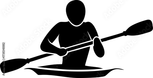 Front view silhouette of a paddler racing toward the camera.