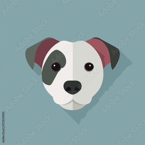 Canine Profile Flat Icon Design