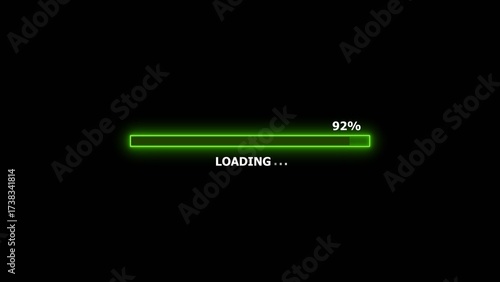 Loading Icon lime green color 4k illustration. Loading on black background 4k illustration. 