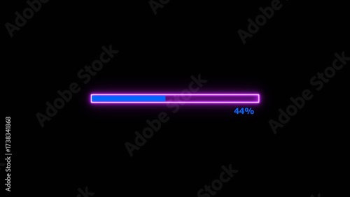 Loading Icon royal blue color 4k illustration. Loading on black background 4k illustration. 