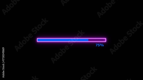Loading Icon royal blue color 4k illustration. Loading on black background 4k illustration. 