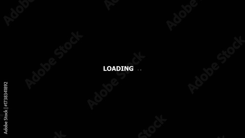 Loading Icon white color 4k illustration. Loading on black background 4k illustration. 