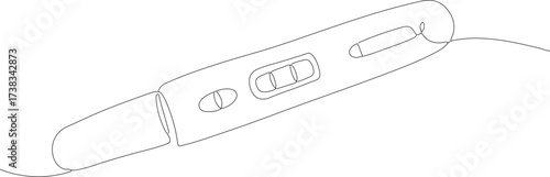 Minimalist Single Line Pregnancy Test Stick Symbol Medical Illustration