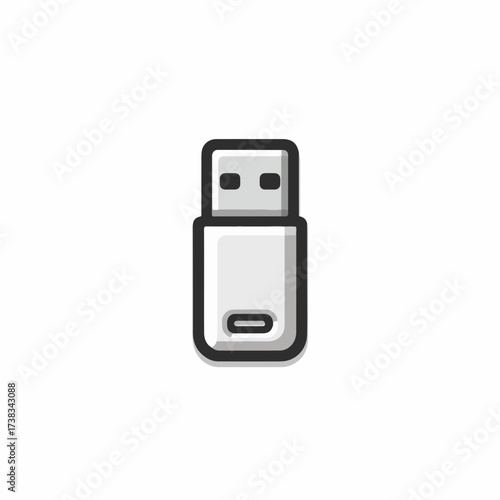 Sleek USB Drive Outline Icon Design