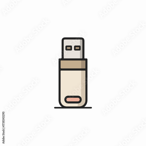 Sleek USB Flash Drive Icon Design