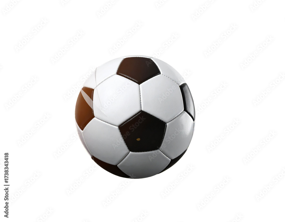 Fototapeta premium Football Mid-Air with Confetti and Stadium Lights PNG.