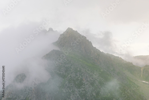 Cloud covered alpine peaks above Firtina Valley, Kackar Mountains – Çamlıhemşin, Rize, Kackar / Black Sea, Turkey