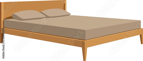 Stylish bed frame with neutral bedding for a modern bedroom interior design concept, perfect for showcasing sleep, relaxation, and home decor ideas