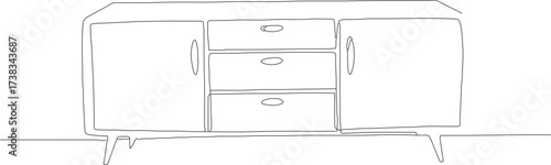 Minimalist Outline Dresser Cabinet Sideboard Modern Interior Furniture Icon