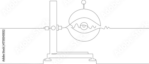 Simple Outline Line Illustration Electroscope Device Experiment Science Equipment