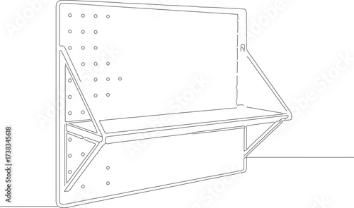 Minimalist Line Drawing Folding Wall Mounted Desk Home Office Furniture