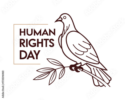 Human Rights Day Illustration with Dove of Peace Symbolizing Freedom and Justice for All Worldwide