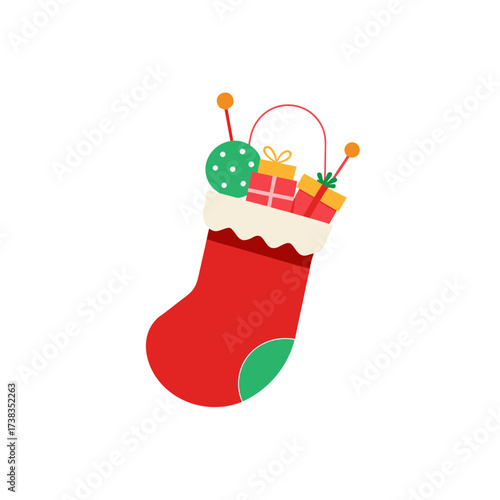 a detailed christmas stocking filled with small to