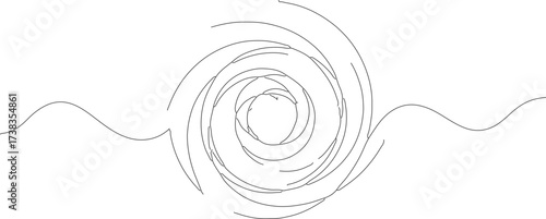 Minimalist Line Art Swirl Hurricane Weather Element Shape Illustration Graphic