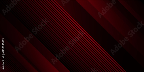 Red and black vector 3d futuristic tech glow and shinning line simple modern abstract banner. Modern Trendy design in vector Illustration