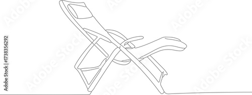 Continuous Line Art of a Stylish Reclining Beach Chair Illustration