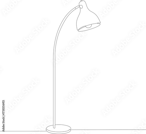 Simple Outline Standing Lamp Illustration Home Lighting Equipment